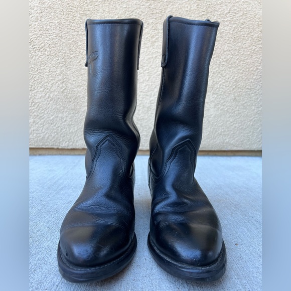 Mason Western Cowboy Boot Work Men's 12" Tall Black Size 7 3E 3X Wide - Picture 4 of 8